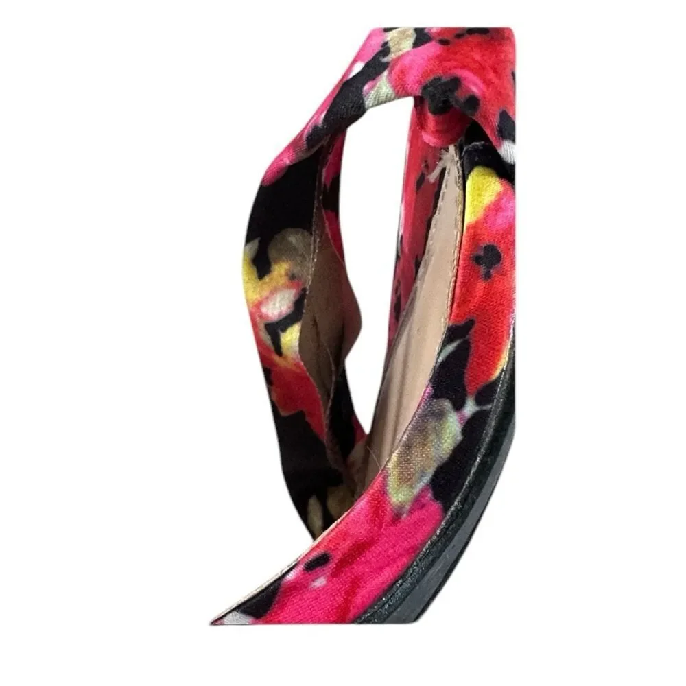 Just Fab Platform Floral Open Toe Heels Size 8 Women’s Red Rose Flower